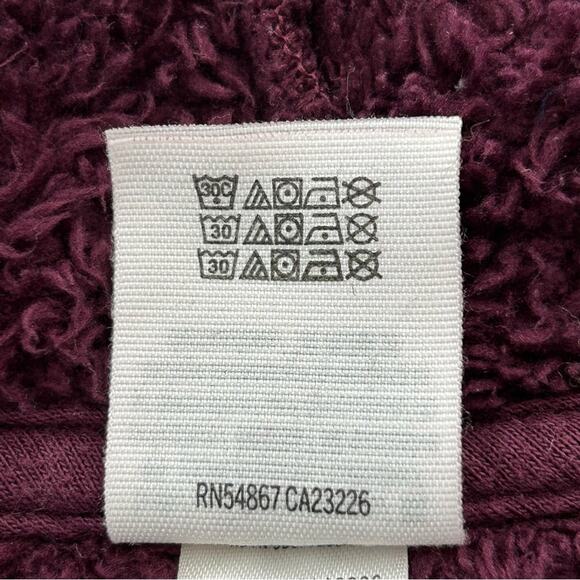 Victorias Secret Pink Teddy Fleece Jacket Womens Size XS Burgundy Quarter Zip - Picture 15 of 16